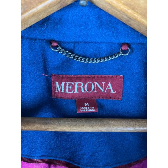 Merona Peacock Blue Double Breasted Fully Lined Pea Coat, Women's Size Medium - Picture 8 of 10